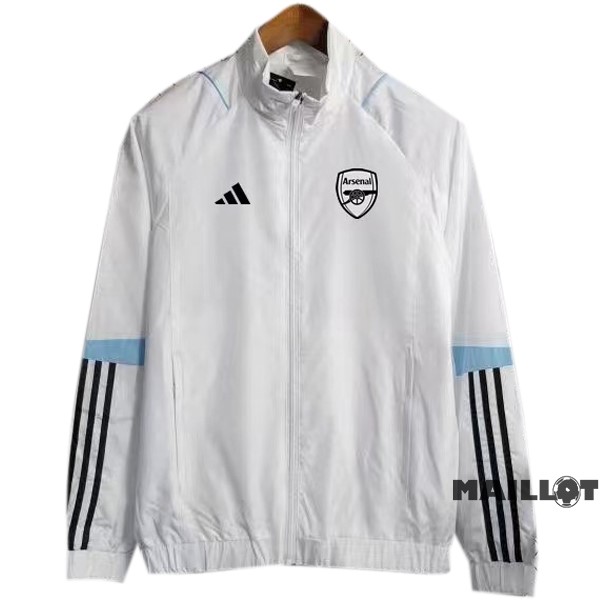 Foot Maillot Pas Cher Coupe Vent Arsenal 2023 2024 Blanc Bleu