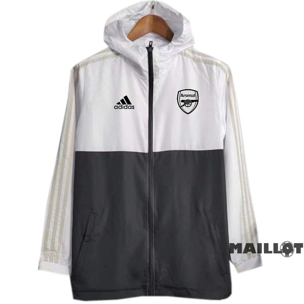 Foot Maillot Pas Cher Coupe Vent Arsenal 2023 2024 Blanc Noir