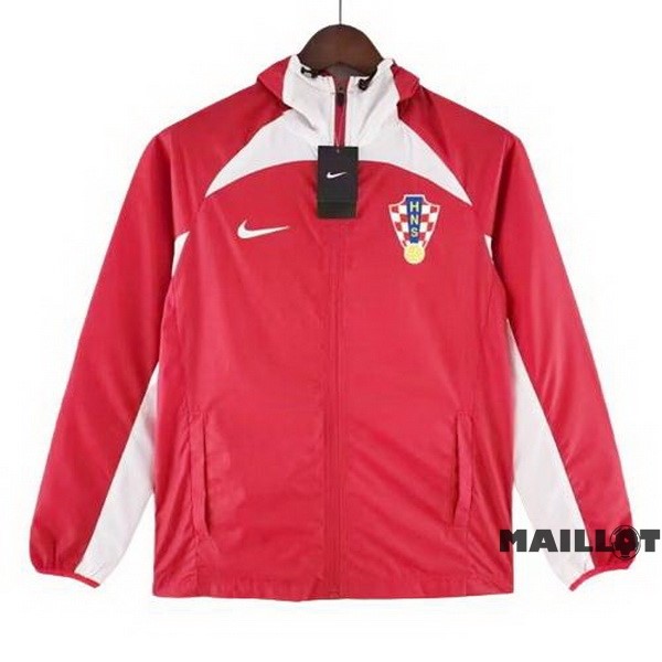 Foot Maillot Pas Cher Coupe Vent Croatie 2022 Rouge Blanc