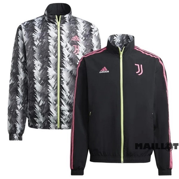 Foot Maillot Pas Cher Coupe Vent Juventus 2023 2024 Noir Blanc