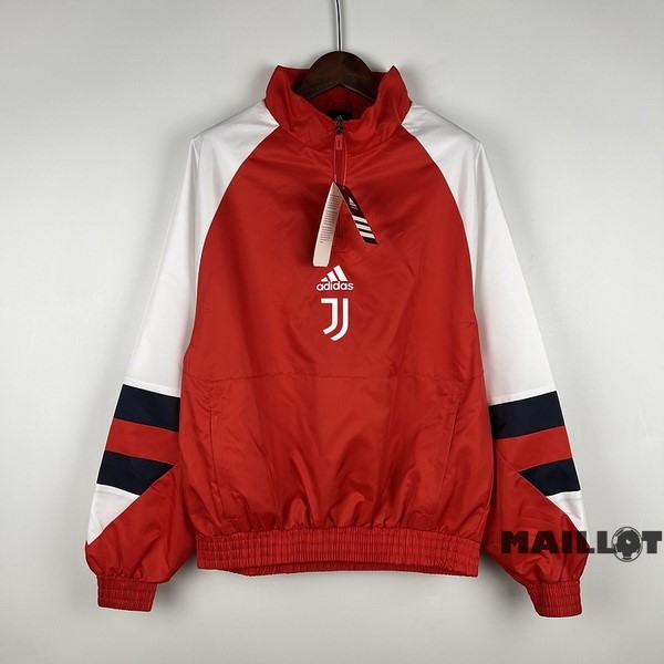 Foot Maillot Pas Cher Coupe Vent Juventus 2023 2024 Rouge Blanc