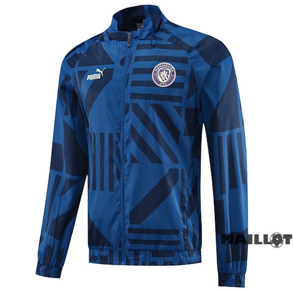 Foot Maillot Pas Cher Coupe Vent Manchester City 2023 2024 Bleu