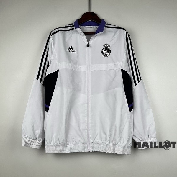 Foot Maillot Pas Cher Coupe Vent Real Madrid 2023 2024 Blanc Purpura