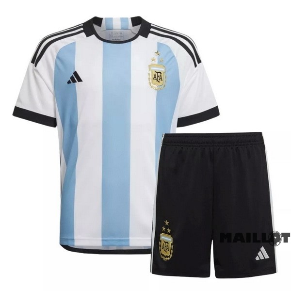 Foot Maillot Pas Cher Domicile Conjunto De Enfant Argentine 3 Stars 2022 Bleu Blanc