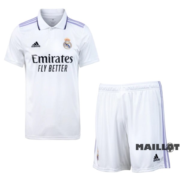 Foot Maillot Pas Cher Domicile Conjunto De Enfant Real Madrid 2022 2023 Blanc