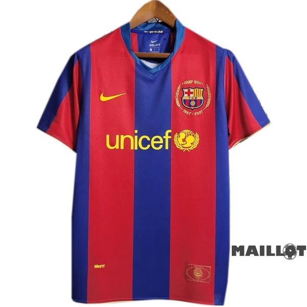 Foot Maillot Pas Cher Domicile Maillot Barcelona Retro 2007 2008 Bleu Rouge