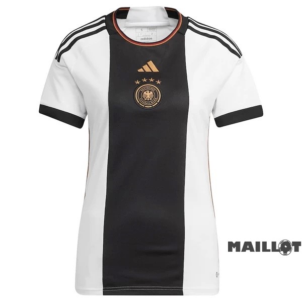 Foot Maillot Pas Cher Domicile Maillot Femme Allemagne 2022 Blanc Noir