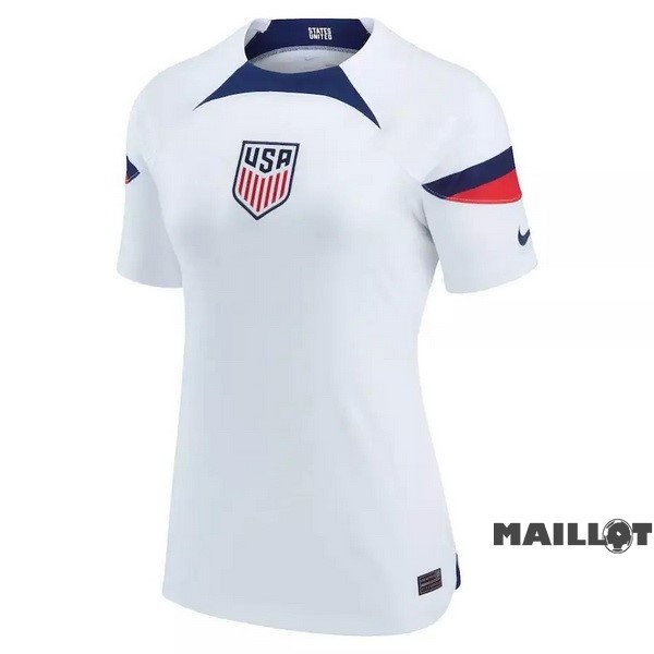 Foot Maillot Pas Cher Domicile Maillot Femme Estados Unidos 2022 Blanc