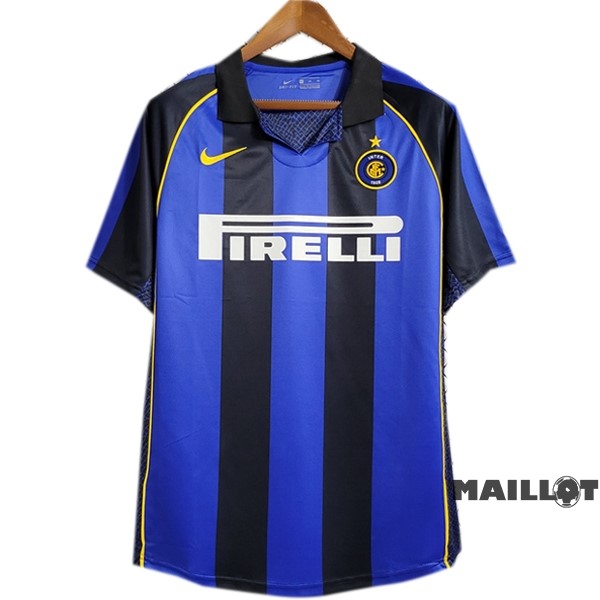 Foot Maillot Pas Cher Domicile Maillot Inter Milán Retro 2001 2002 Bleu