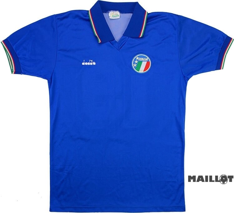Foot Maillot Pas Cher Domicile Maillot Italy Retro 1990 Bleu