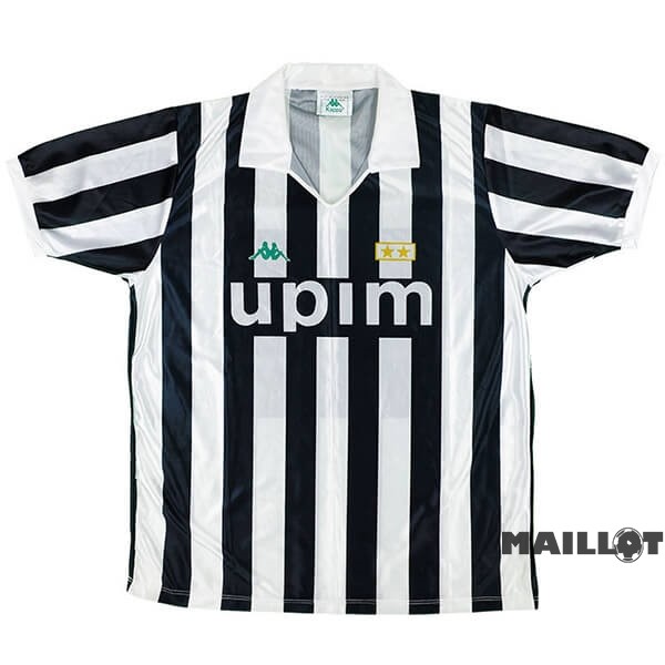 Foot Maillot Pas Cher Domicile Maillot Juventus Retro 1991 1992 Noir Blanc