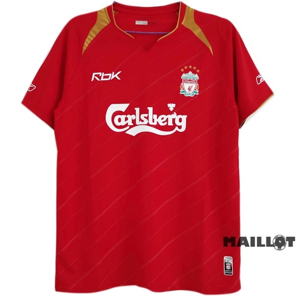 Foot Maillot Pas Cher Domicile Maillot Liverpool Retro 2005 Rouge