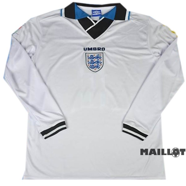 Foot Maillot Pas Cher Domicile Maillot Manches Longues Angleterre Retro 1996 Blanc