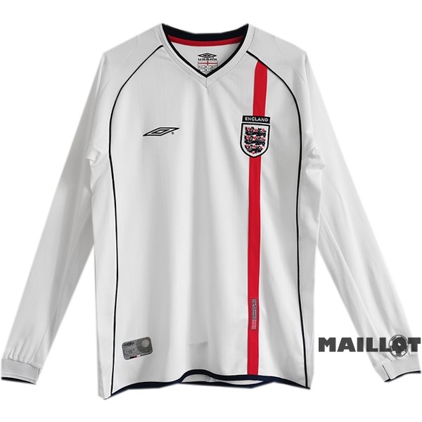 Foot Maillot Pas Cher Domicile Maillot Manches Longues Angleterre Retro 2002 Blanc
