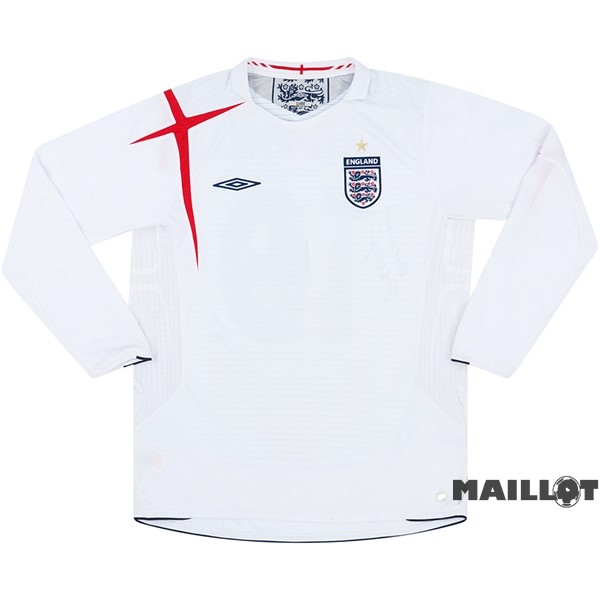 Foot Maillot Pas Cher Domicile Maillot Manches Longues Angleterre Retro 2006 Blanc