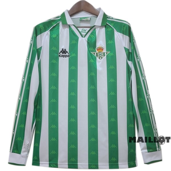Foot Maillot Pas Cher Domicile Maillot Manches Longues Real Betis Retro 1995 1997 Vert