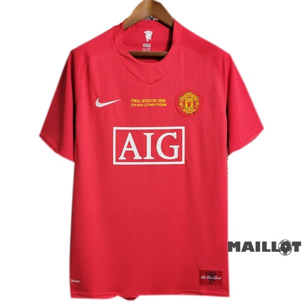 Foot Maillot Pas Cher Domicile Maillot Manchester United Finales Retro 2007 2008 Rouge