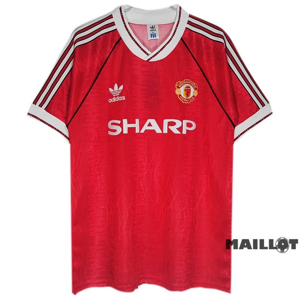 Foot Maillot Pas Cher Domicile Maillot Manchester United Retro 1991 1992 Rouge