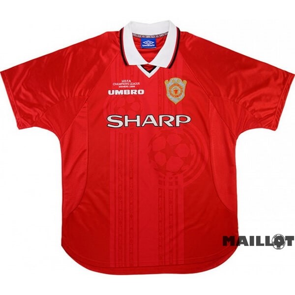 Foot Maillot Pas Cher Domicile Maillot Manchester United Retro 1999 2000 Rouge