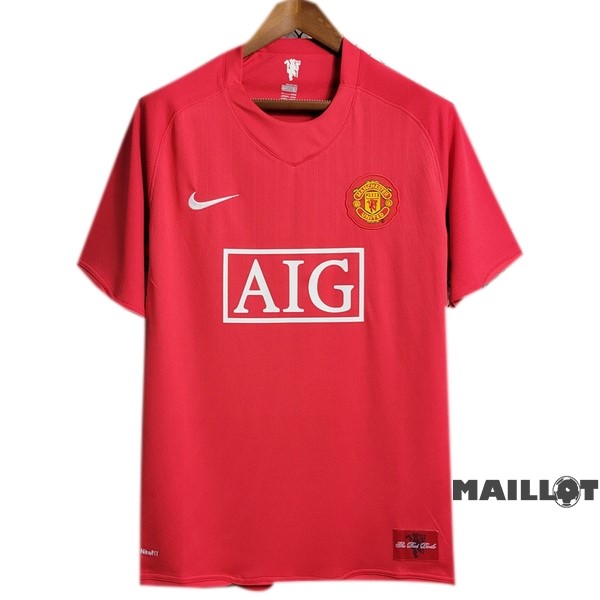 Foot Maillot Pas Cher Domicile Maillot Manchester United Retro 2007 2008 Rouge