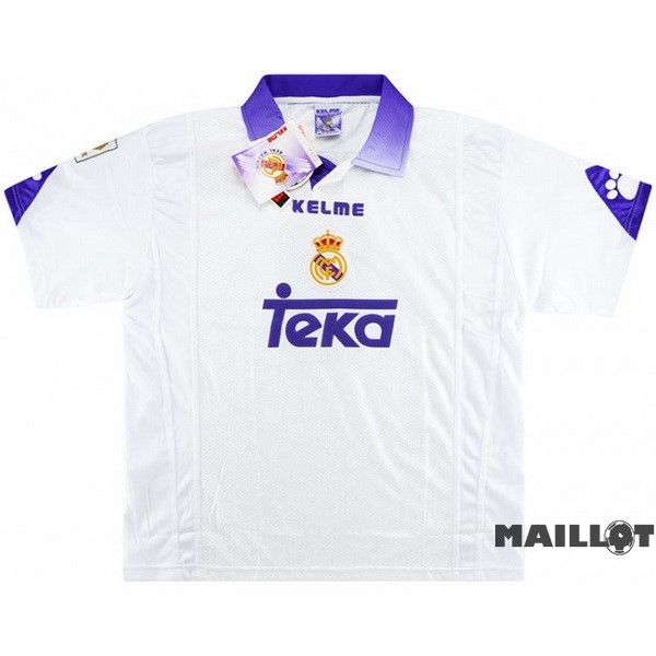 Foot Maillot Pas Cher Domicile Maillot Real Madrid Retro 1997 1998 Blanc