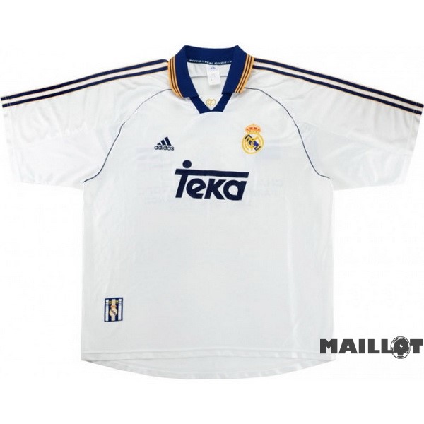 Foot Maillot Pas Cher Domicile Maillot Real Madrid Retro 1999 2000 Blanc
