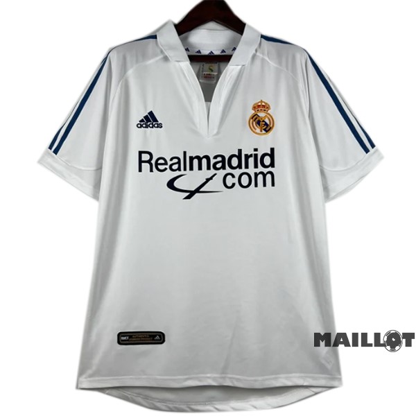 Foot Maillot Pas Cher Domicile Maillot Real Madrid Retro 2001 2002 Blanc