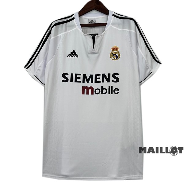 Foot Maillot Pas Cher Domicile Maillot Real Madrid Retro 2003 2004 Blanc