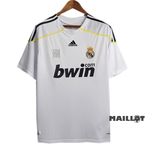 Foot Maillot Pas Cher Domicile Maillot Real Madrid Retro 2009 2010 Blanc