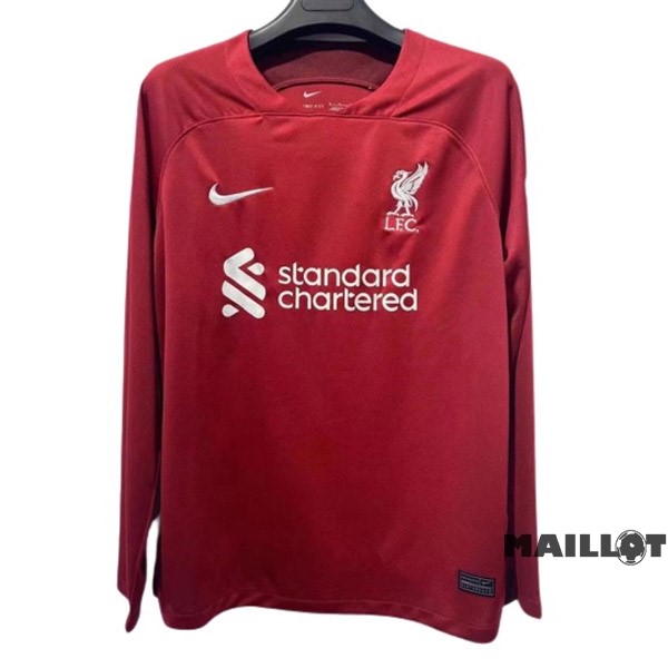 Foot Maillot Pas Cher Domicile Manches Longues Liverpool 2022 2023 Rouge