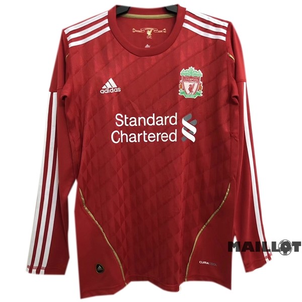 Foot Maillot Pas Cher Domicile Manches Longues Liverpool Retro 2010 2012 Rouge