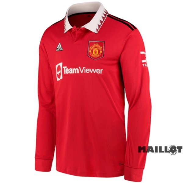 Foot Maillot Pas Cher Domicile Manches Longues Manchester United 2022 2023 Rouge