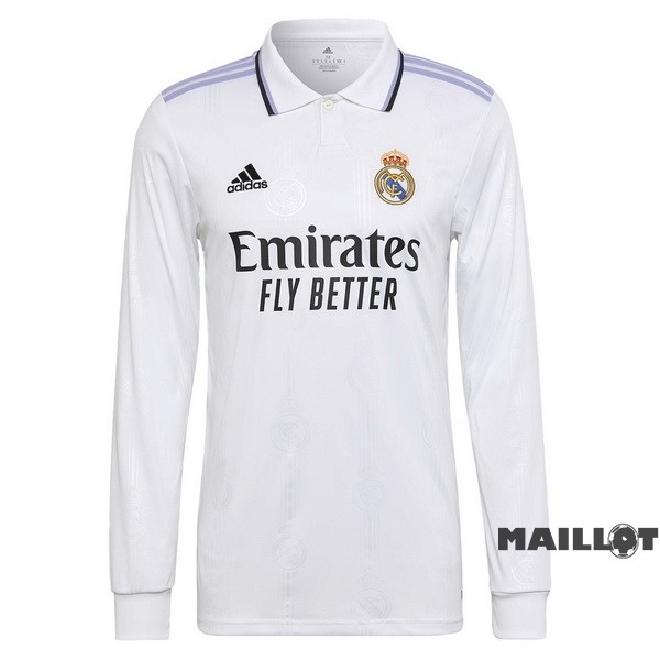 Foot Maillot Pas Cher Domicile Manches Longues Real Madrid 2022 2023 Blanc