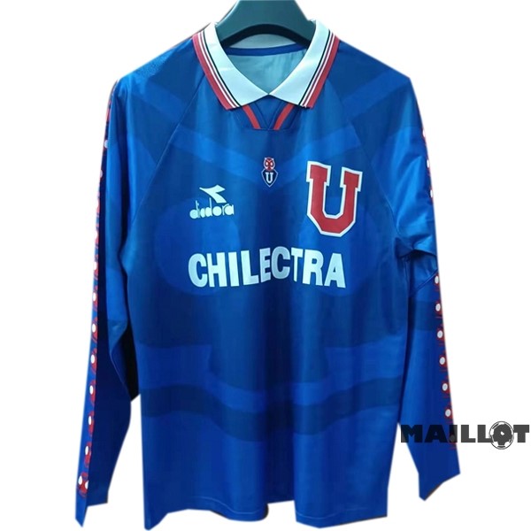 Foot Maillot Pas Cher Domicile Manches Longues Universidad De Chili Retro 1996 Bleu