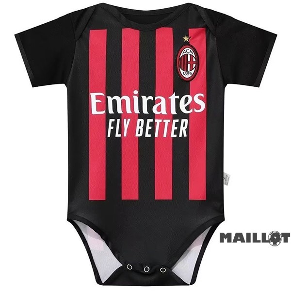 Foot Maillot Pas Cher Domicile Onesies Enfant AC Milan 2022 2023 Rouge Noir