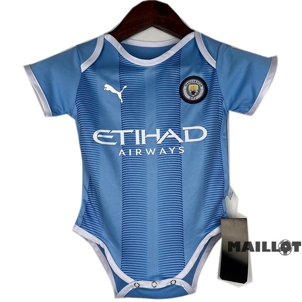 Foot Maillot Pas Cher Domicile Onesies Enfant Manchester City 2023 2024 Bleu