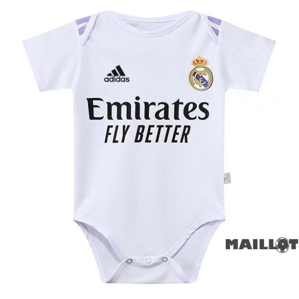 Foot Maillot Pas Cher Domicile Onesies Enfant Real Madrid 2022 2023 Blanc