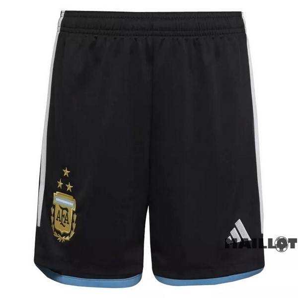 Foot Maillot Pas Cher Domicile Pantalon Argentine 3 Stars 2022 Noir