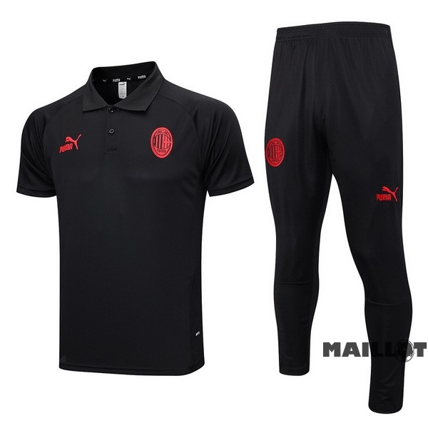 Foot Maillot Pas Cher Ensemble Complet Polo AC Milan 2023 2024 Noir