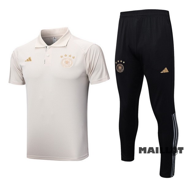 Foot Maillot Pas Cher Ensemble Complet Polo Allemagne 2022 Blanc Noir