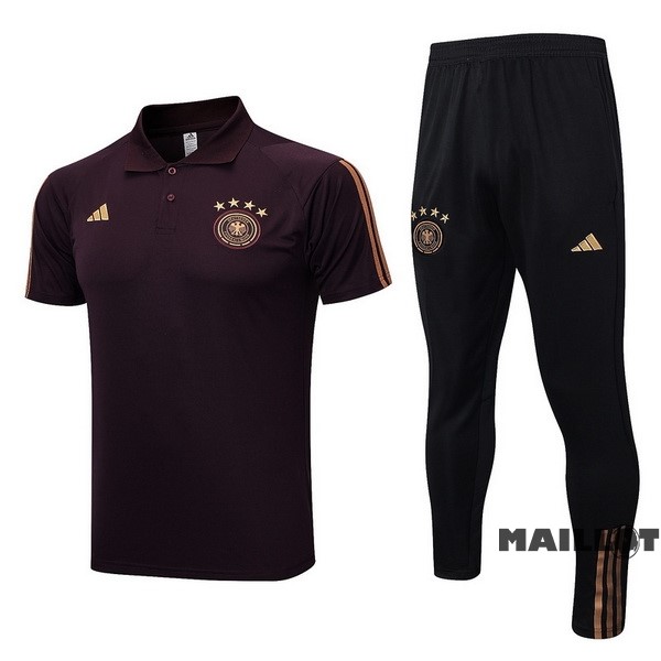 Foot Maillot Pas Cher Ensemble Complet Polo Allemagne 2022 Bordeaux Noir