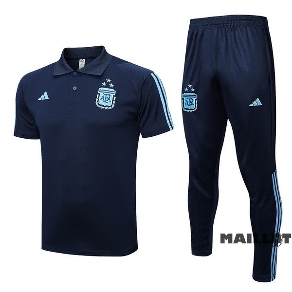 Foot Maillot Pas Cher Ensemble Complet Polo Argentine 2023 Bleu Marine