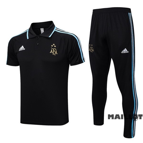 Foot Maillot Pas Cher Ensemble Complet Polo Argentine 2023 Noir