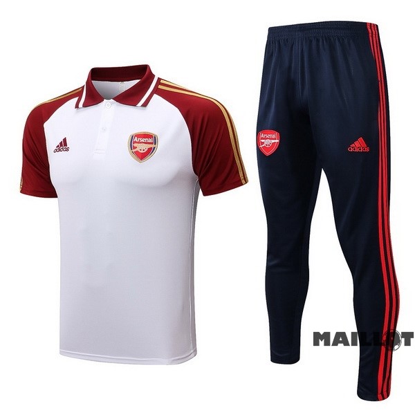 Foot Maillot Pas Cher Ensemble Complet Polo Arsenal 2022 2023 Blanc Rouge Noir