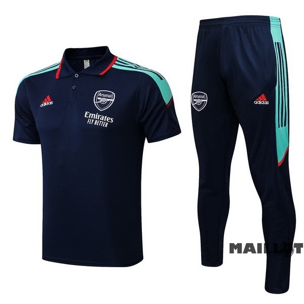 Foot Maillot Pas Cher Ensemble Complet Polo Arsenal 2022 2023 Bleu Marine Vert