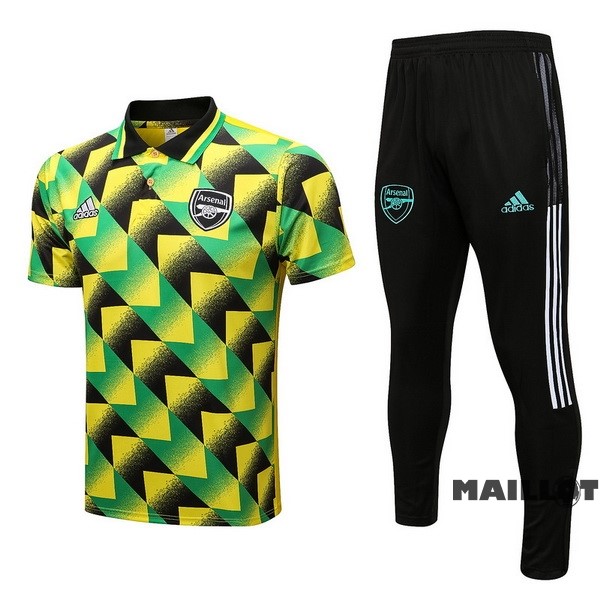 Foot Maillot Pas Cher Ensemble Complet Polo Arsenal 2022 2023 Jaune Noir