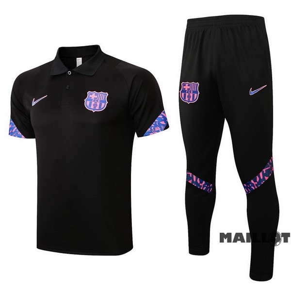 Foot Maillot Pas Cher Ensemble Complet Polo Barcelona 2022 2023 Noir Purpura