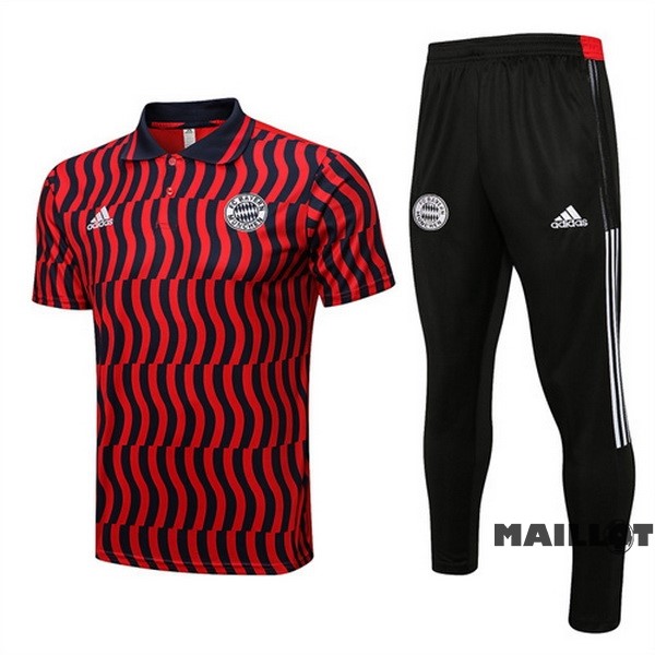 Foot Maillot Pas Cher Ensemble Complet Polo Bayern Múnich 2022 2023 Rouge I Noir