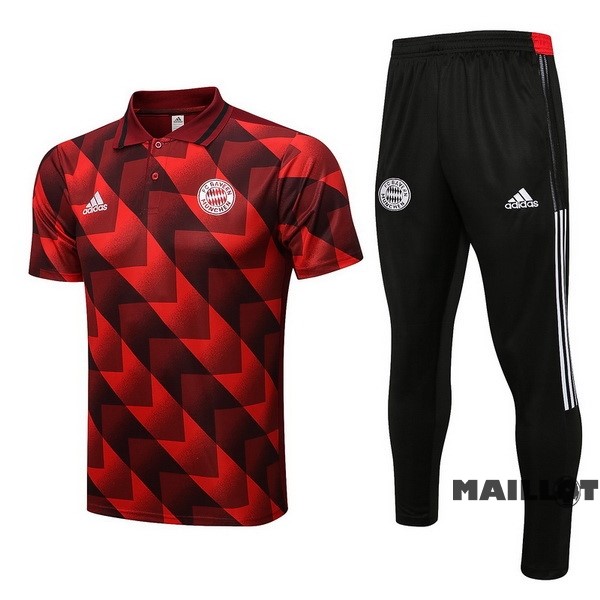 Foot Maillot Pas Cher Ensemble Complet Polo Bayern Múnich 2022 2023 Rouge Noir