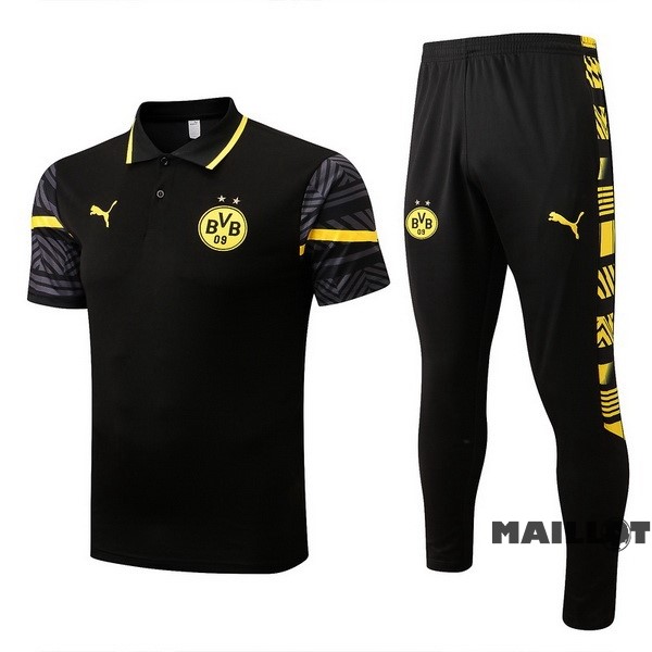 Foot Maillot Pas Cher Ensemble Complet Polo Borussia Dortmund 2022 2023 Noir I Jaune